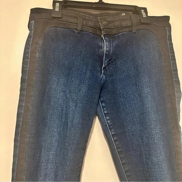 AG Adriano Goldschmied black tuxedo trim denim jeans skinny size 29R - Picture 1 of 11
